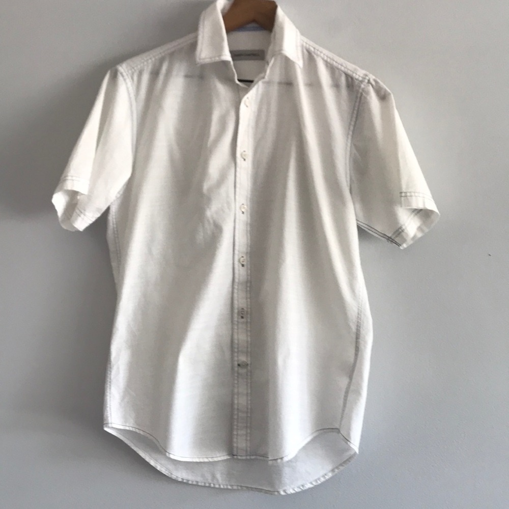 James Campbell White Button  Down Shirt Size SP